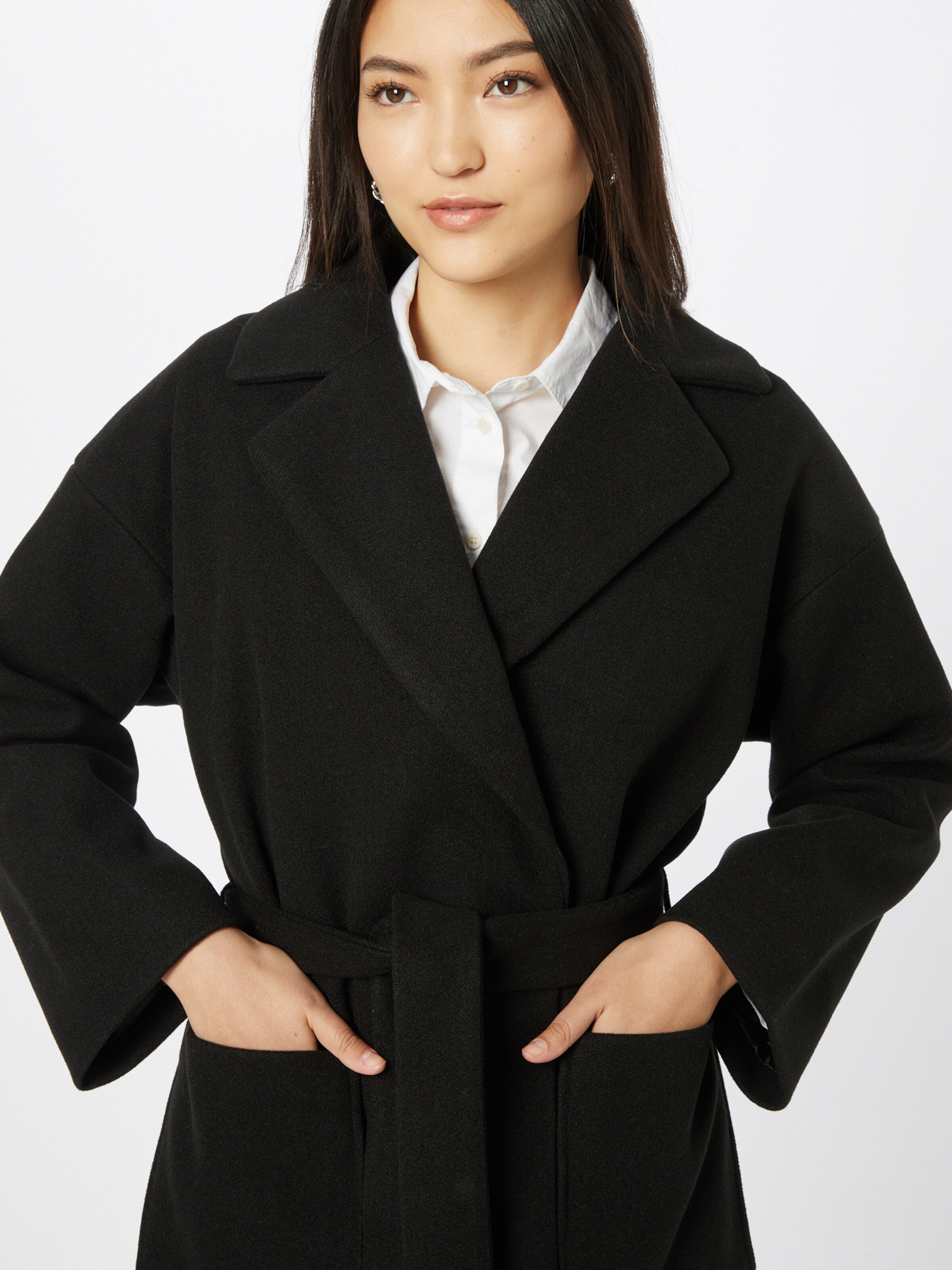 Frauen Große Größen ICHI Mantel 'JANNET' in Schwarz - NT75622 Frauen Große Größen ICHI Mantel 'JANNET' in Schwarz - NT75622