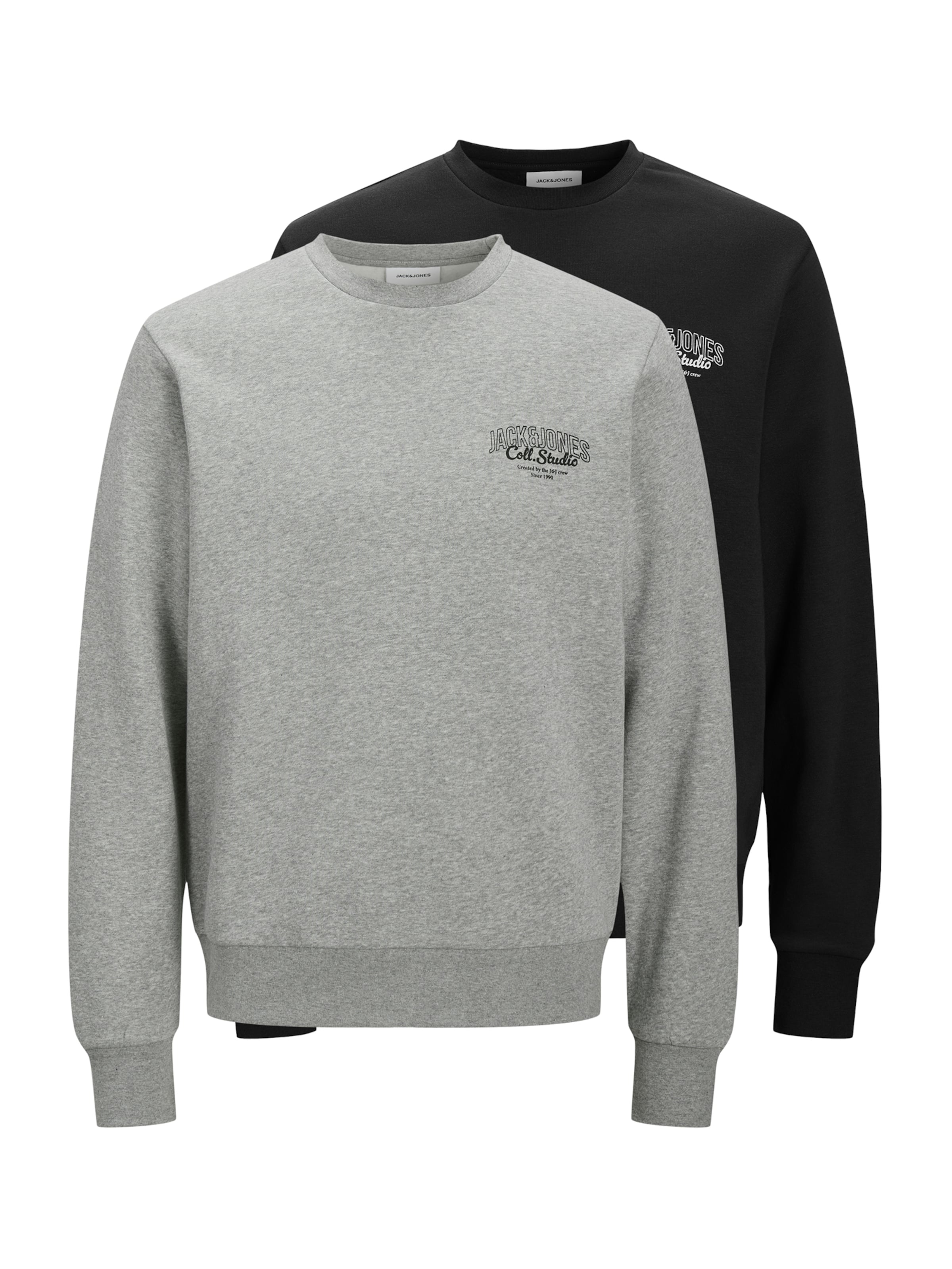 JACK & JONES Sweatshirt 'JJMAKOTO' in Grey: front