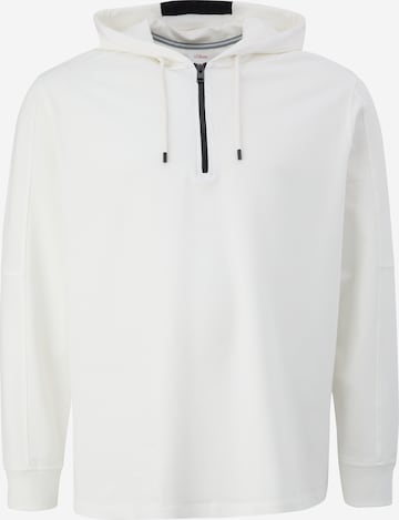 s.Oliver Men Tall Sizes Sweatshirt in White: front