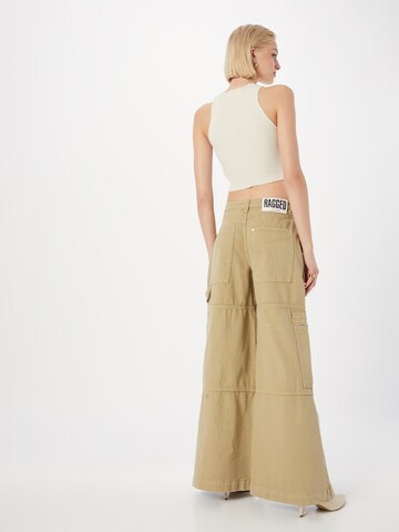 Wide leg Jeans cargo 'CLACKER' di The Ragged Priest in grigio