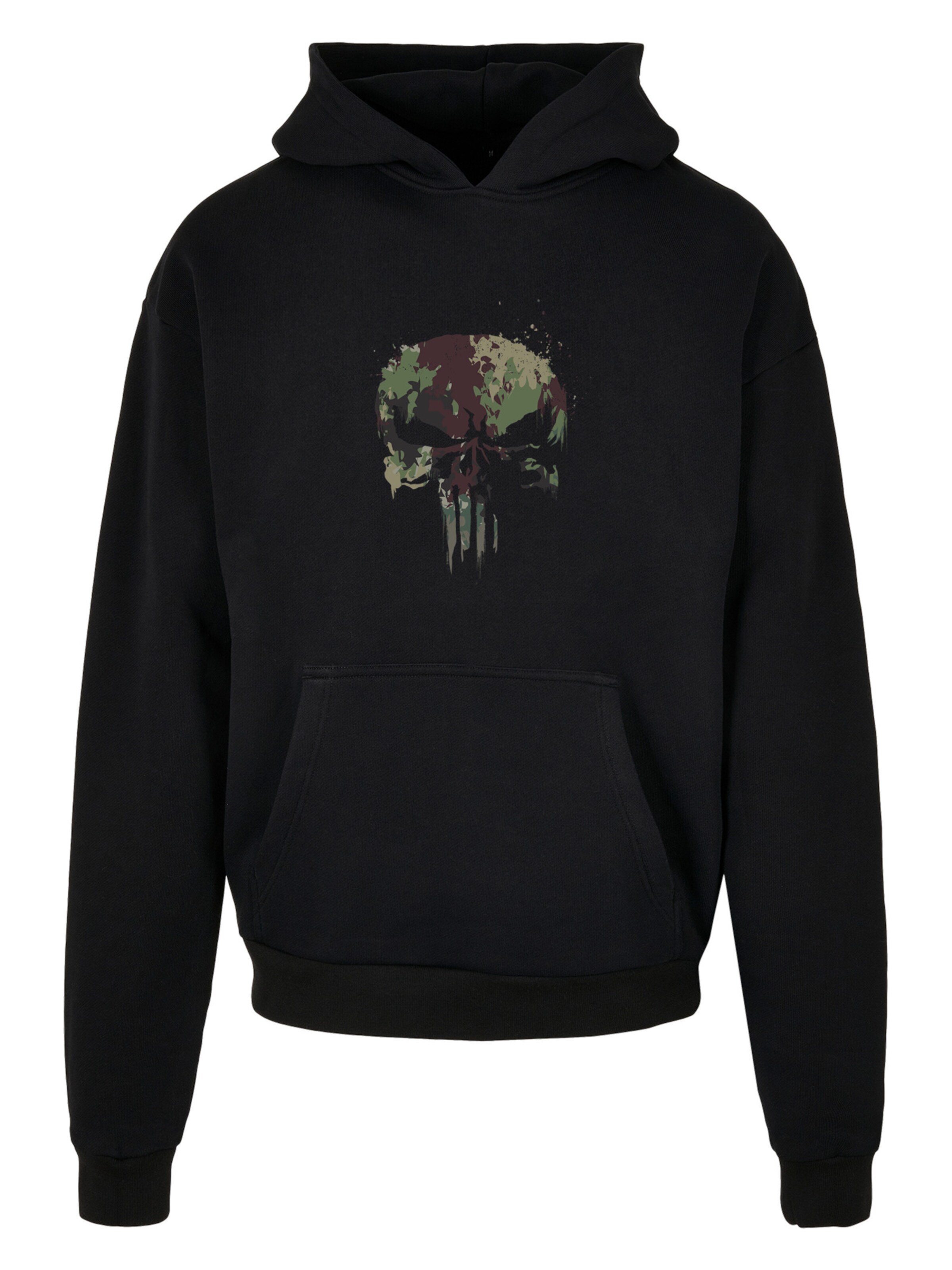 F4NT4STIC Sweatshirt 'Marvel Punisher TV Camo Skull' in Schwarz