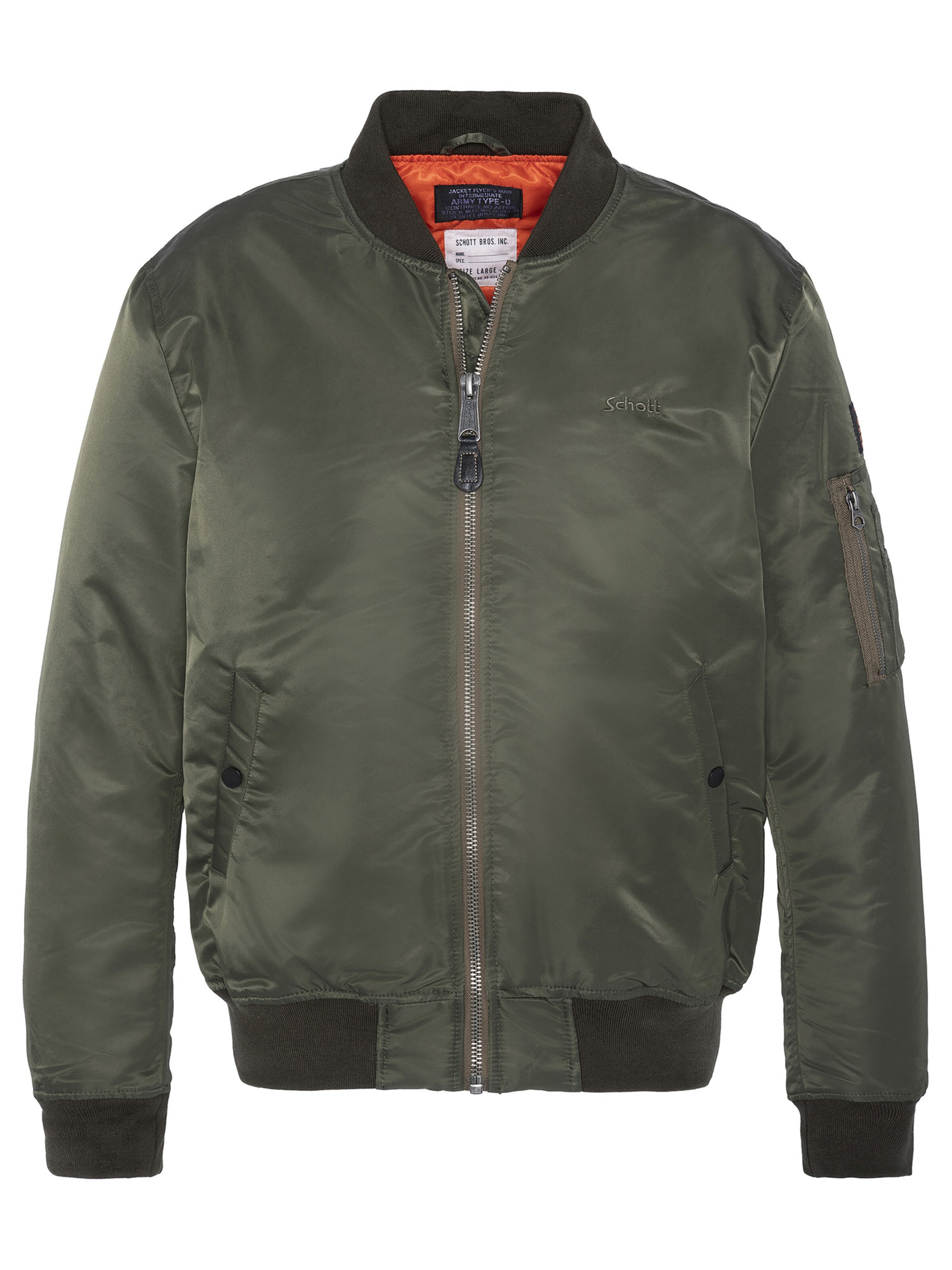 Schott NYC Between-Season Jacket in Green: front