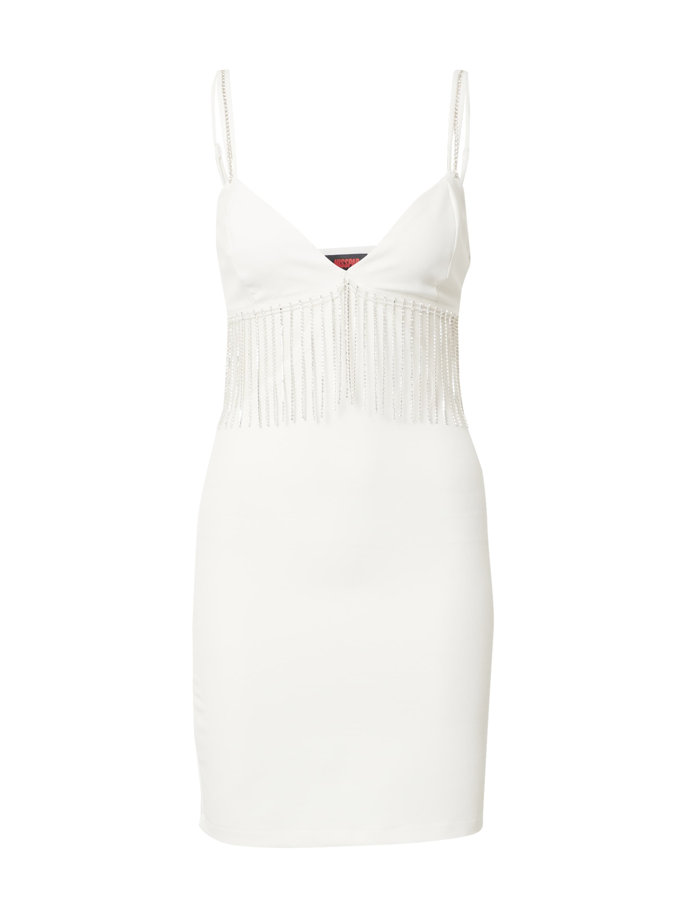 balts Misspap Kokteiļkleita: no priekšpuses