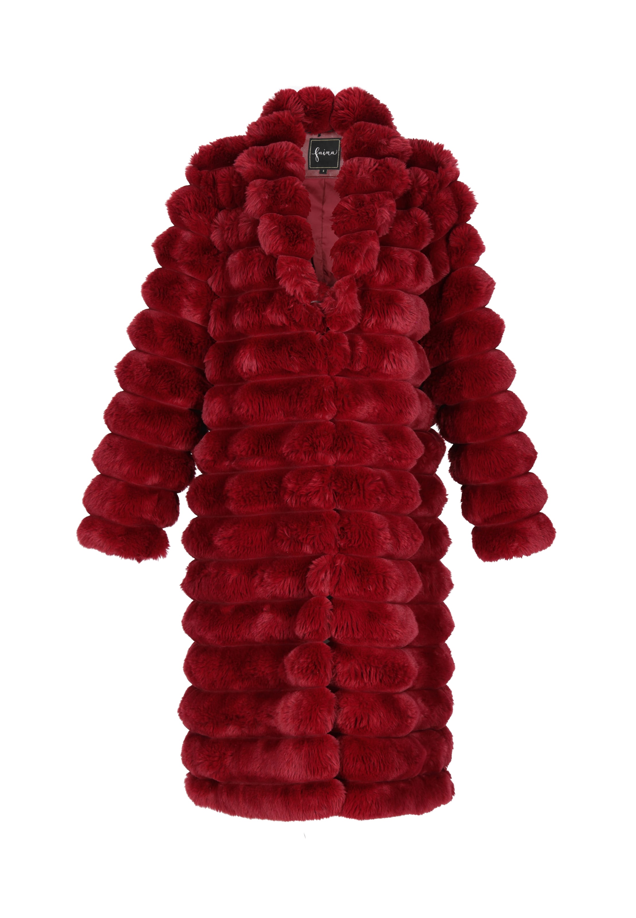 Palton de iarnă faina pe roşu închis, Vizualizare produs