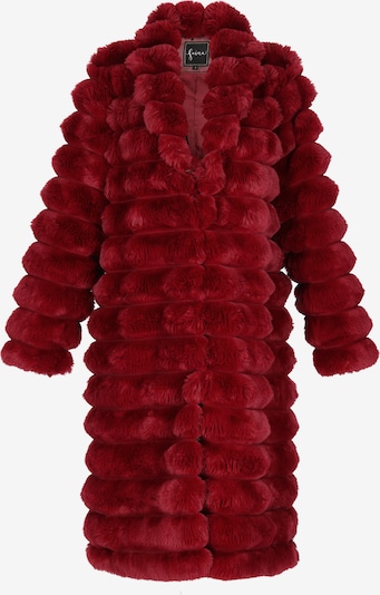 Žieminis paltas iš faina, spalva – tamsiai raudona, Prekių apžvalga