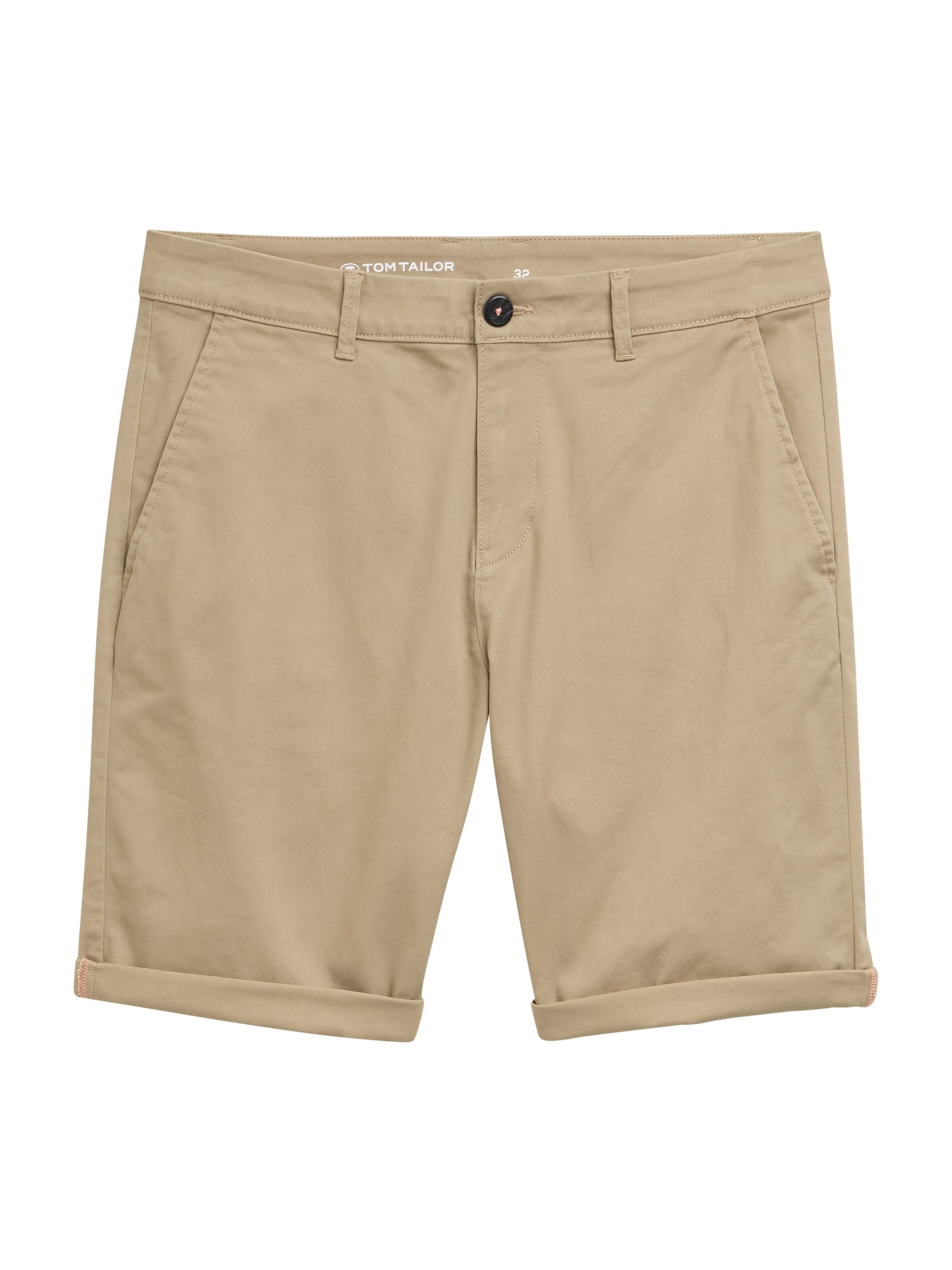 Coupe slim Pantalon chino TOM TAILOR en beige : devant