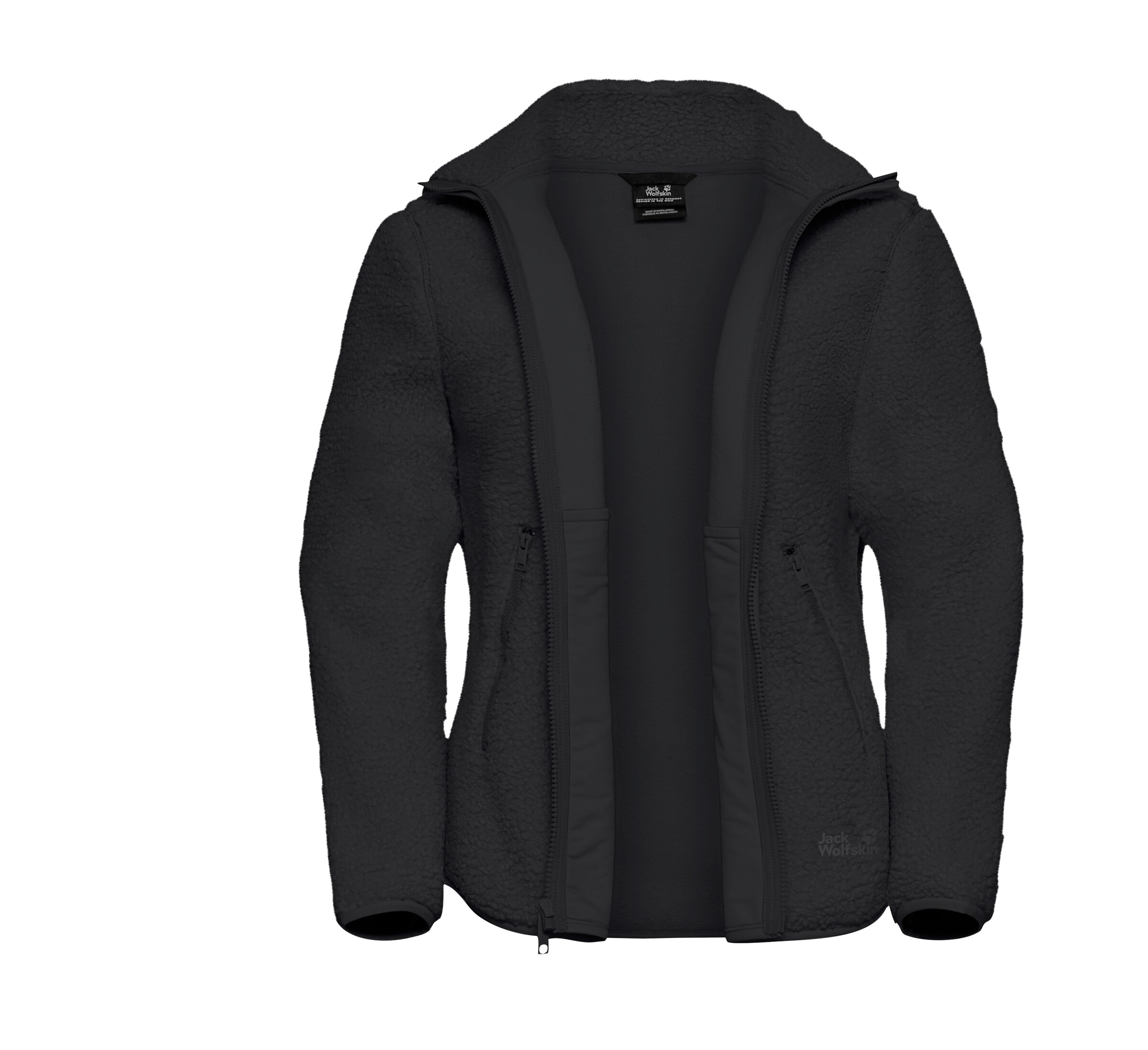 JACK WOLFSKIN Athletic Fleece Jacket in Black