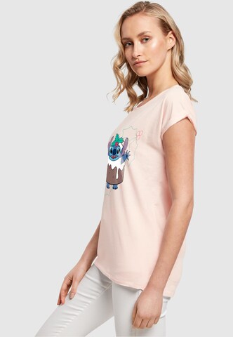 ABSOLUTE CULT T-Shirt 'Lilo And Stitch - Pudding Holly' in Pink
