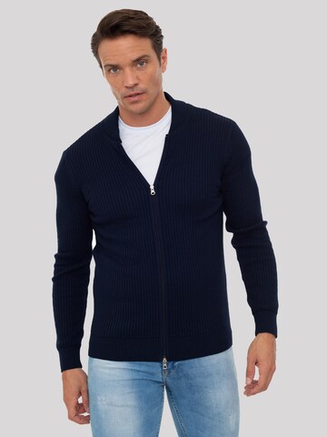 Sir Raymond Tailor Knit Cardigan 'Milan' in Blue: front