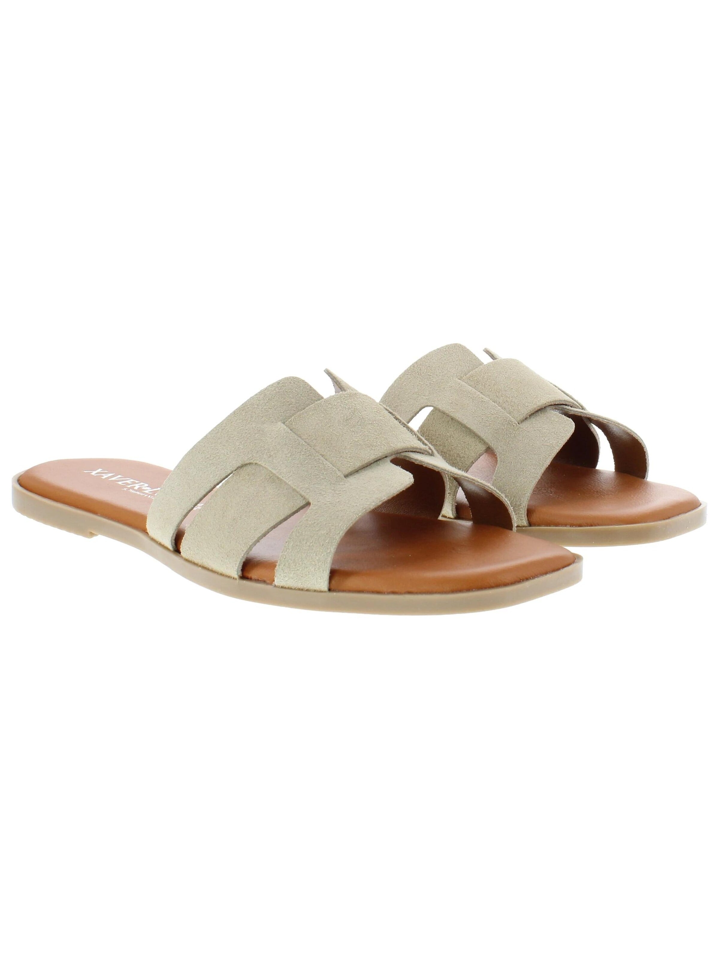 XAVER LUIS Schuhmanufaktur Mules 'Roberta' in Beige