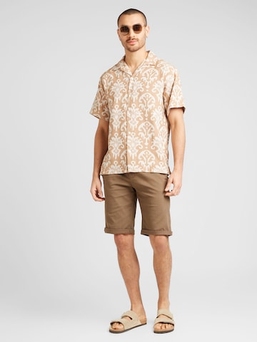 JACK & JONES - Regular Fit Camisa 'ALIJAH' em castanho