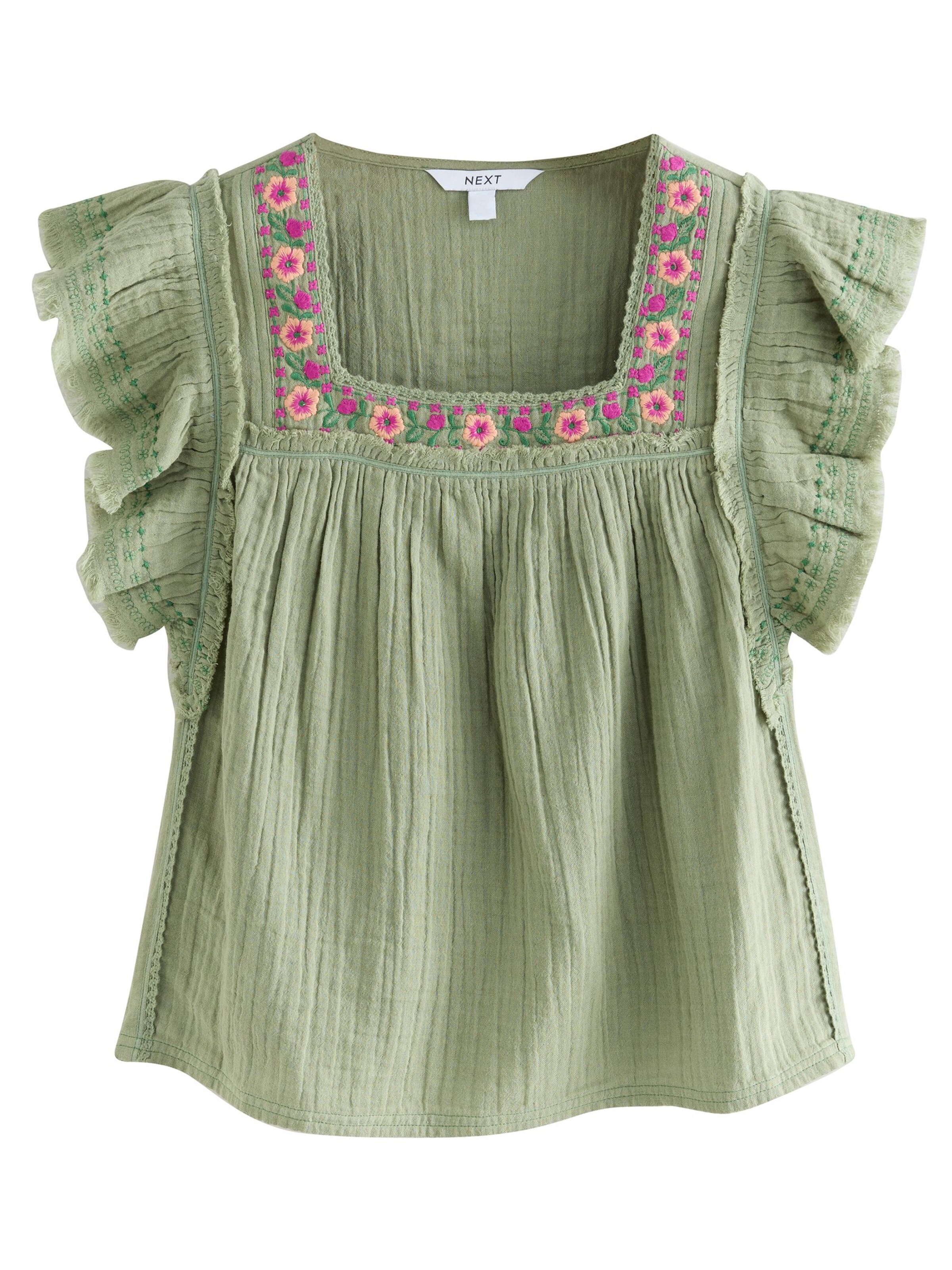 Next Блузка в Зеленый: спереди