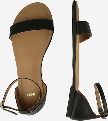 BOSS Black Strap Sandals in Black