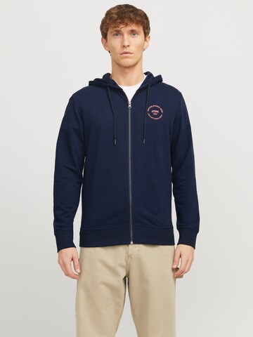 JACK & JONES Sweat jacket 'JJSIMON' in Blue: front