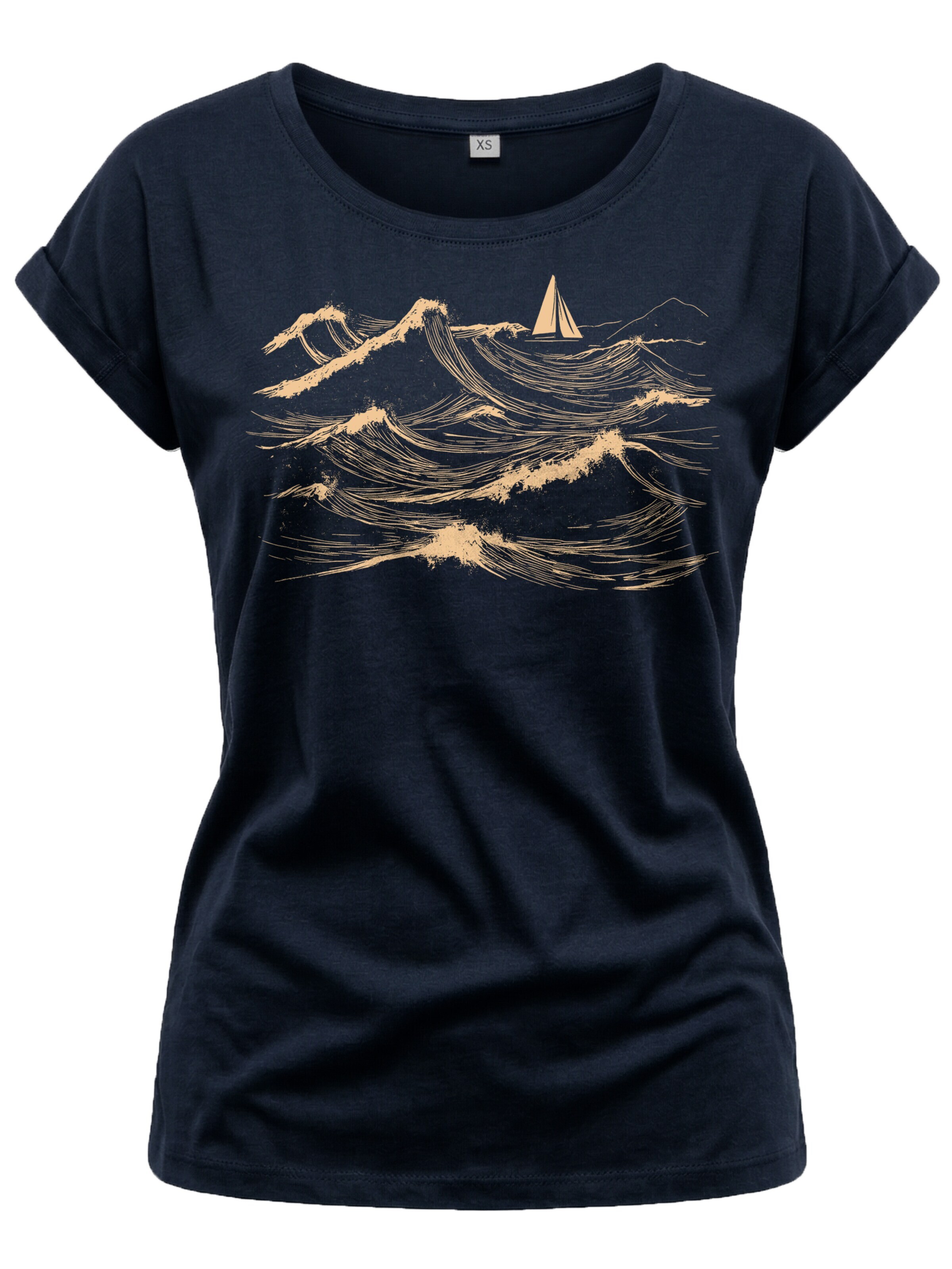 MAKAYA Shirt 'Segelboot'‌‌‌‌‌‌‌‌‌‌ in Blau: Vorderseite