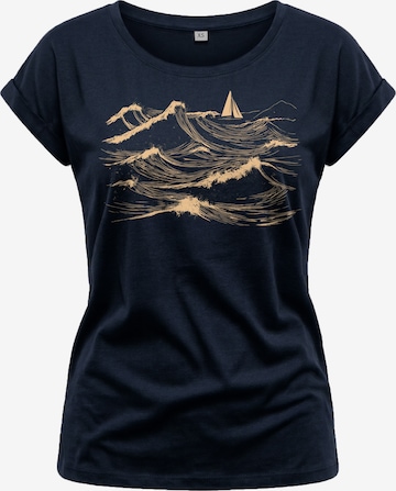 MAKAYA Shirt 'Segelboot' in Blau: Vorderseite