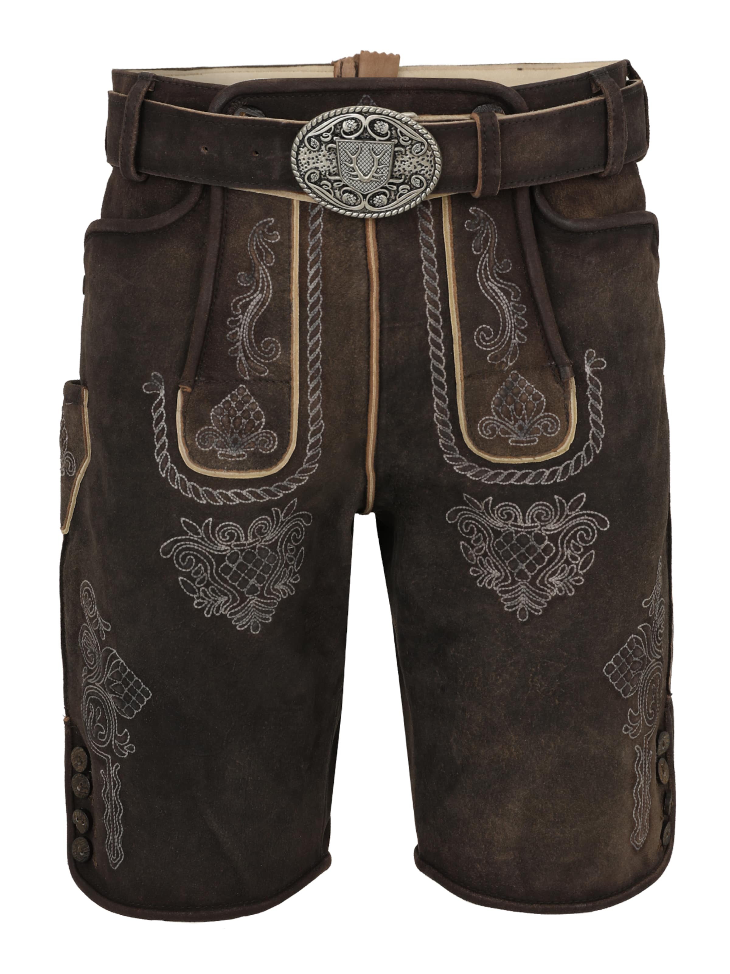 Krüger Buam Liibuv Rahvuslikud püksid 'Vinc', värv pruun: eest vaates