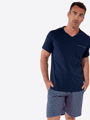 Pyjama long ' Sleepwear Bellagio ' HOM en bleu : devant