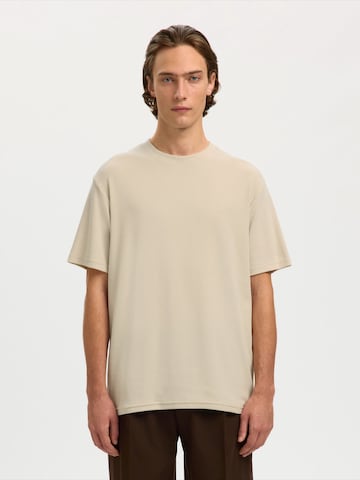 SELECTED - Camiseta 'SLHSpenser' en beige: frente