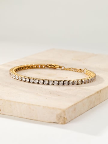 Hey Happiness - Pulsera 'Crystal Tennis' en oro