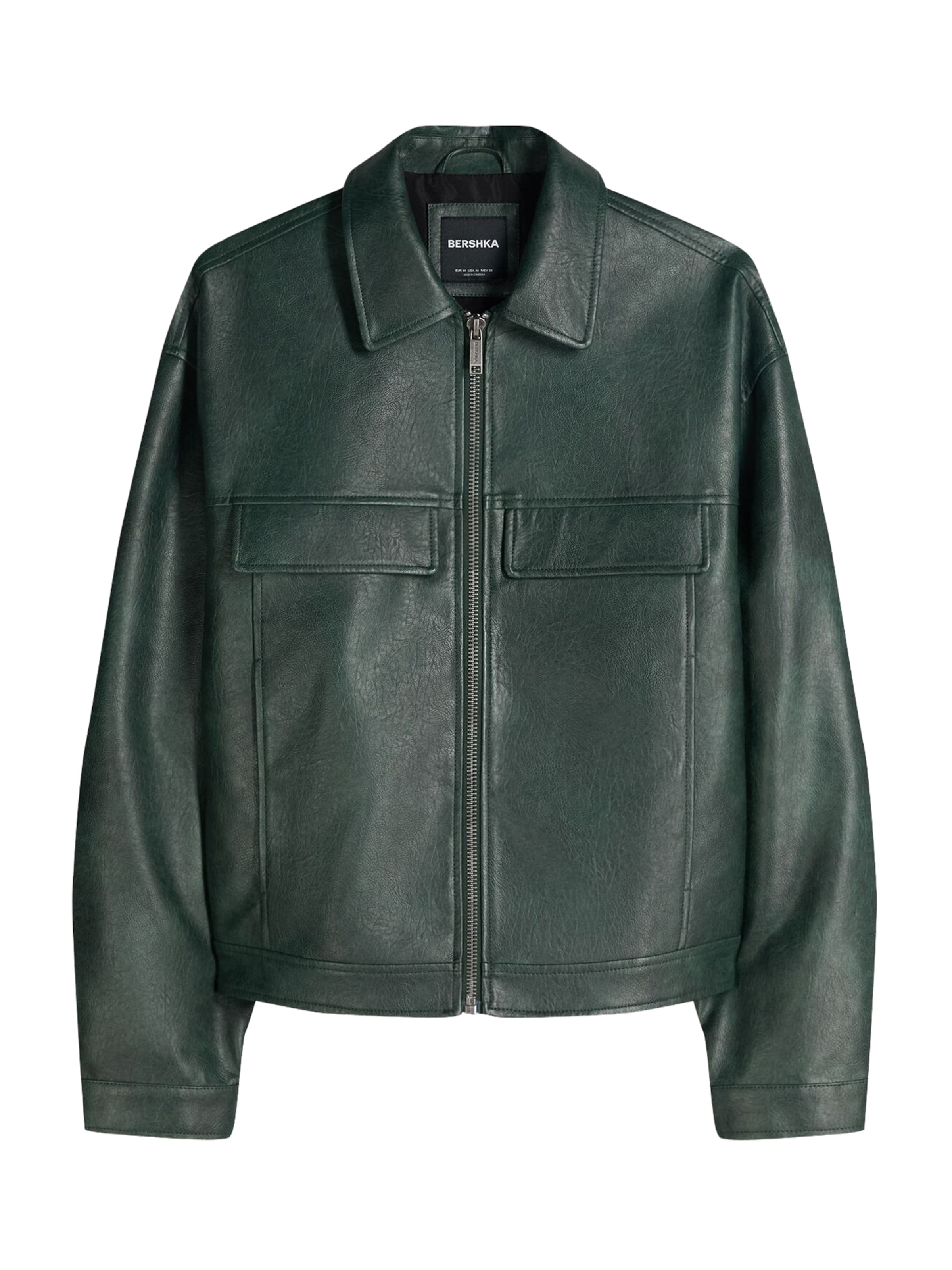 Bershka Prehodna jakna | zelena barva: sprednja stran