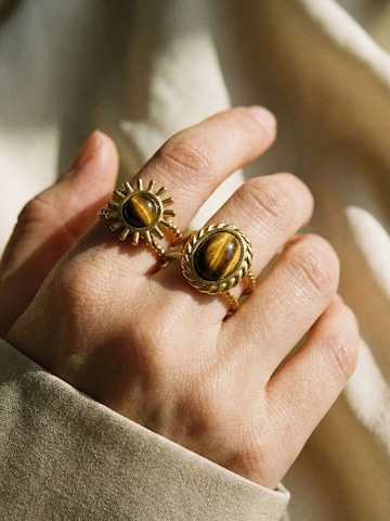 Nemomatheo Ring 'Sunburst' in Brown: front
