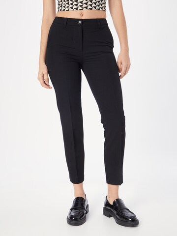 Sisley Regular Pleated Pants in Black: front