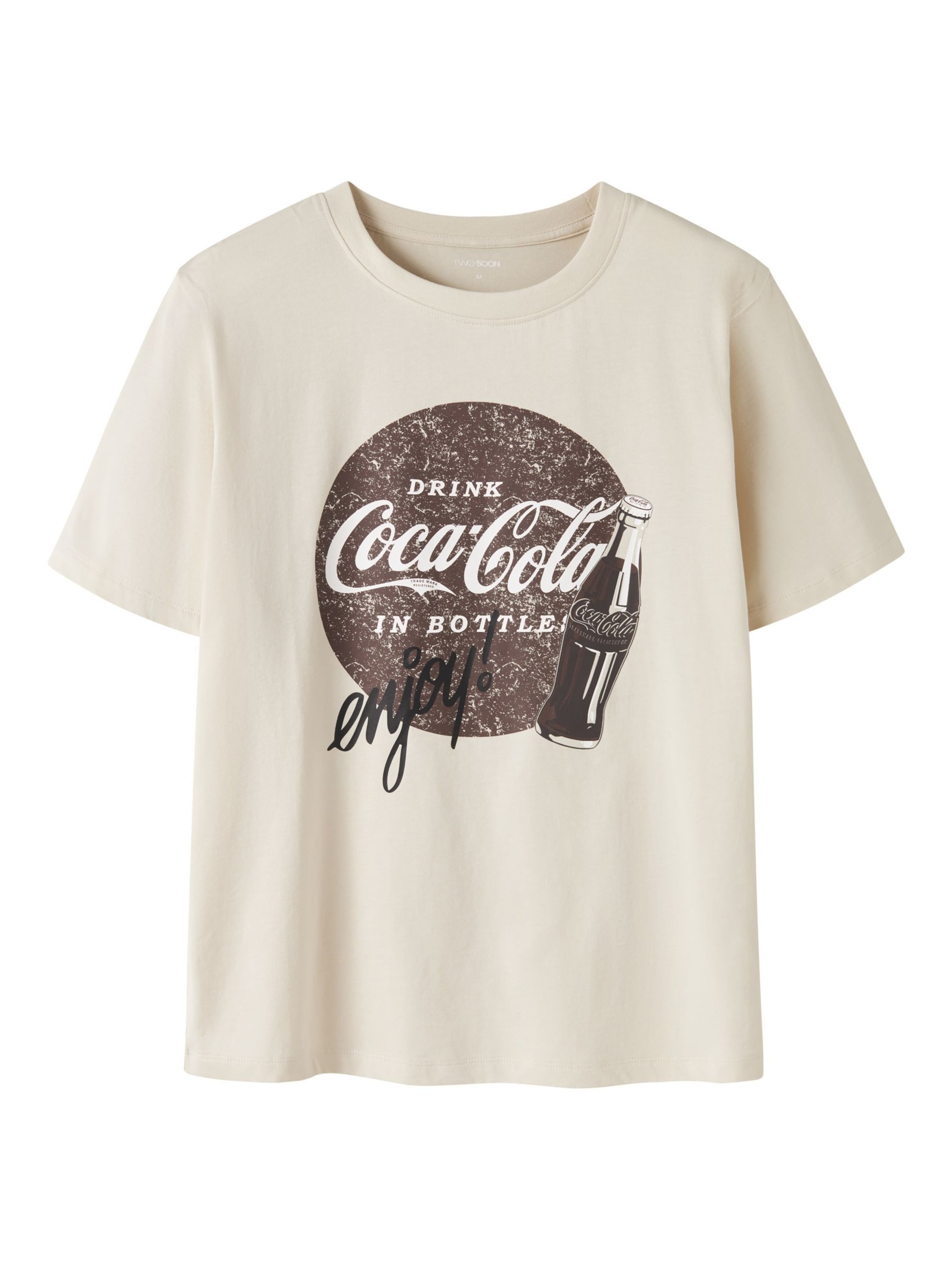 TWO SOON - Camiseta 'Coca Cola' en beige: frente