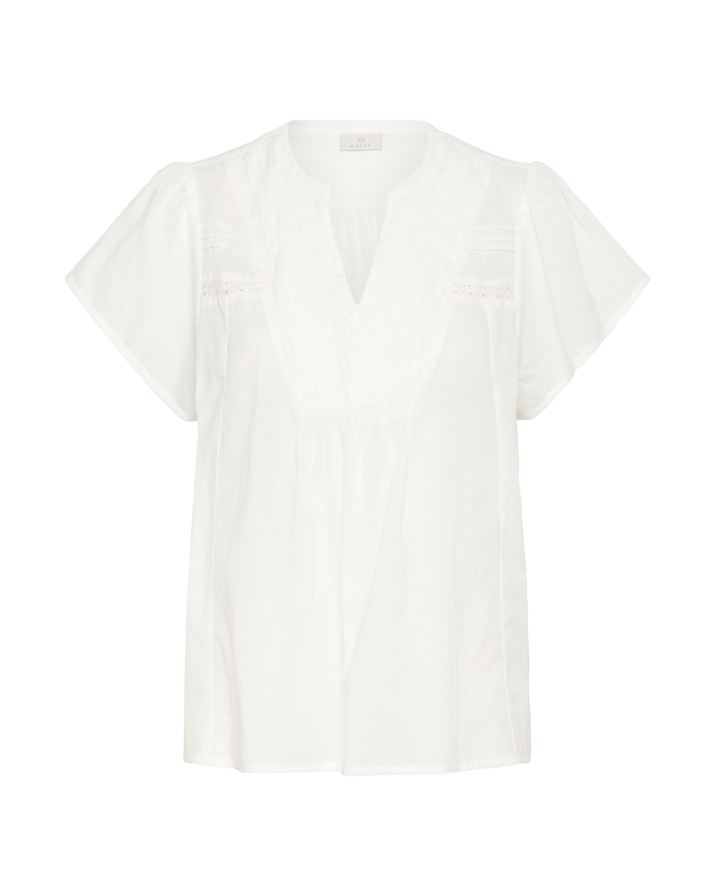 balts Kaffe Blūze 'KAkarli': no priekšpuses