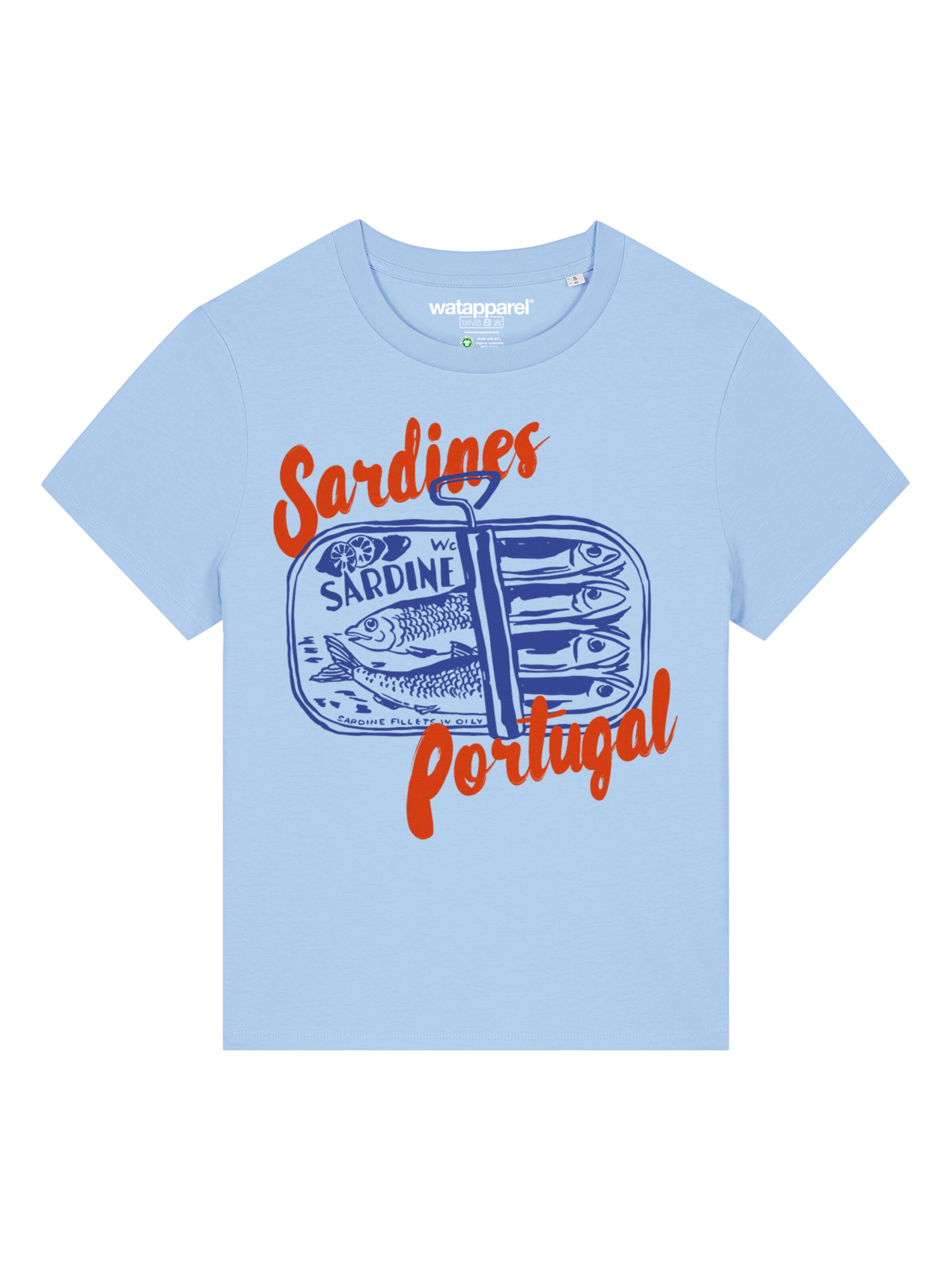 Watapparel Shirt 'Sardines Portugal' in Blauw: voorkant