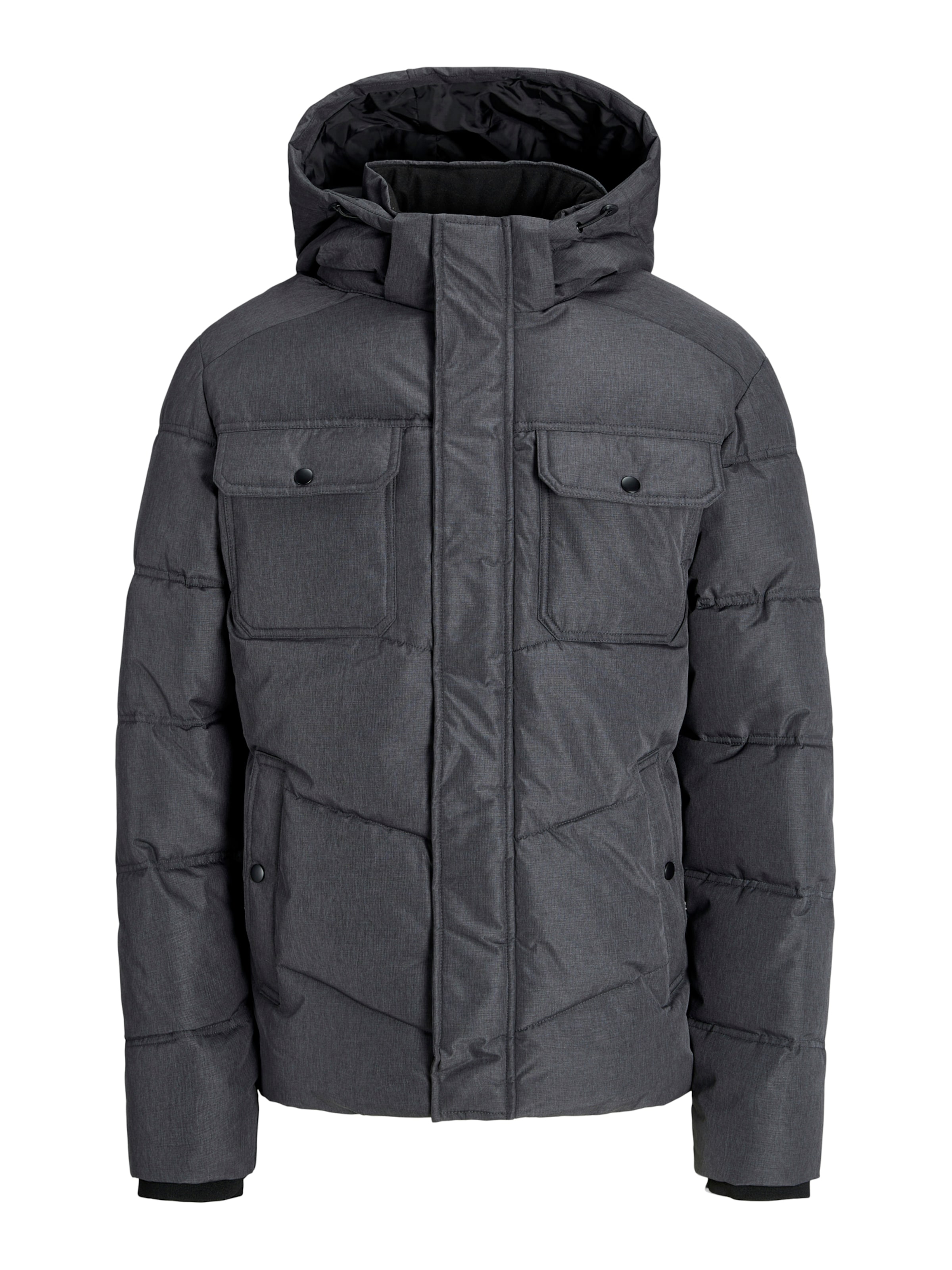 JACK & JONES Winter Jacket in Grey: front