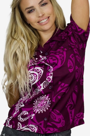 King Kameha Blouse 'Maori Wedding' in Lila: voorkant