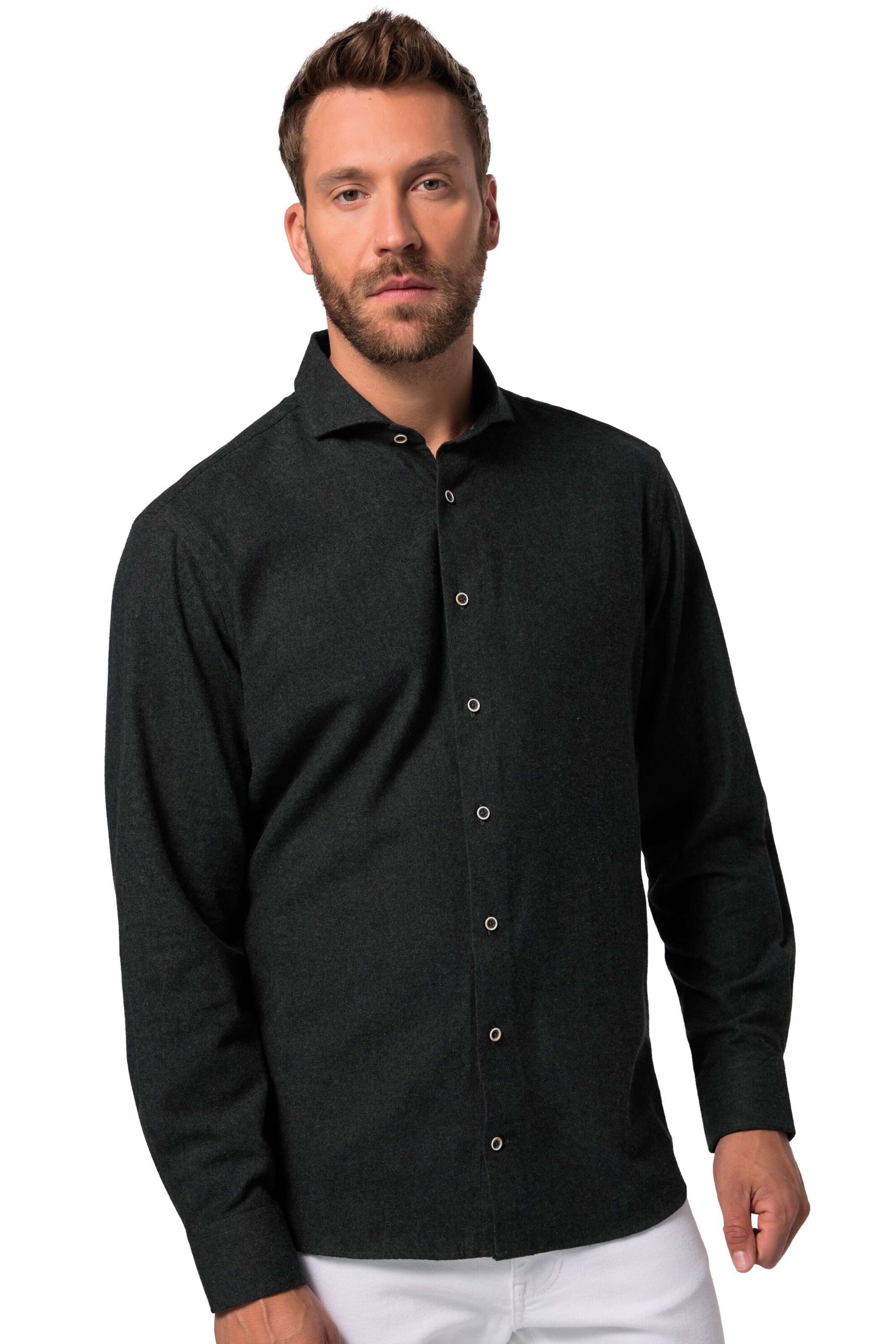 JP1880 Comfort fit Overhemd in Groen: voorkant