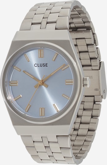 Analoginis (įprasto dizaino) laikrodis 'Retro 70's' iš CLUSE, spalva – šviesiai mėlyna / Auksas / juoda / sidabrinė, Prekių apžvalga