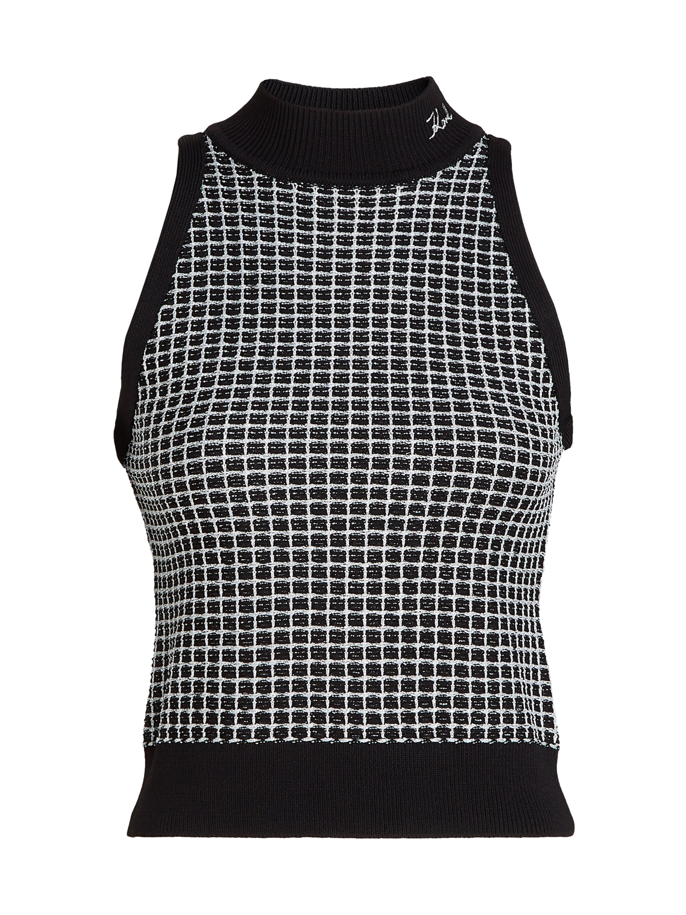 Karl Lagerfeld - Top de malha em preto: frente