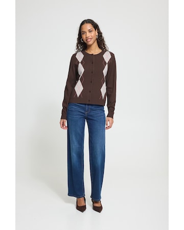 ICHI Knit cardigan in Brown