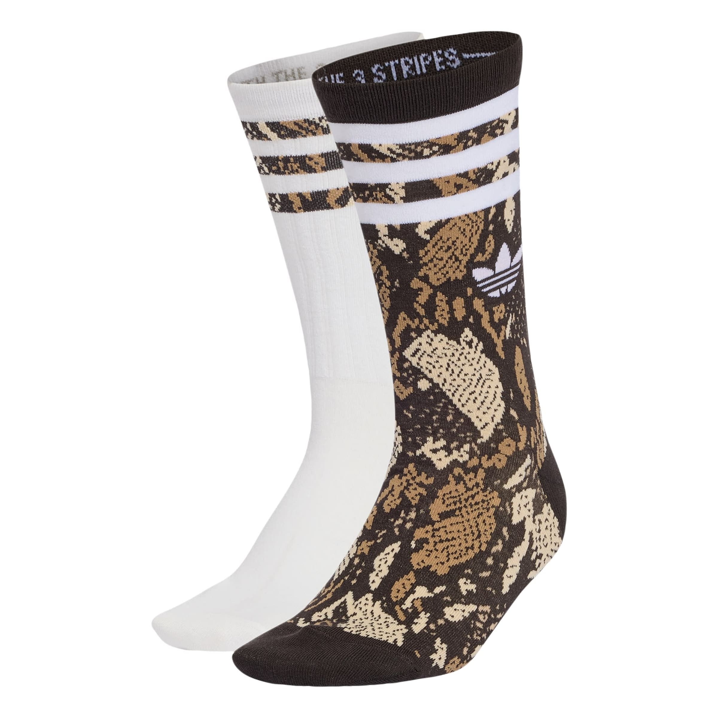 ADIDAS ORIGINALS Calcetines 'Snake Crew' en 31-33 en beige claro / brocado / marrón oscuro / blanco, Vista del producto