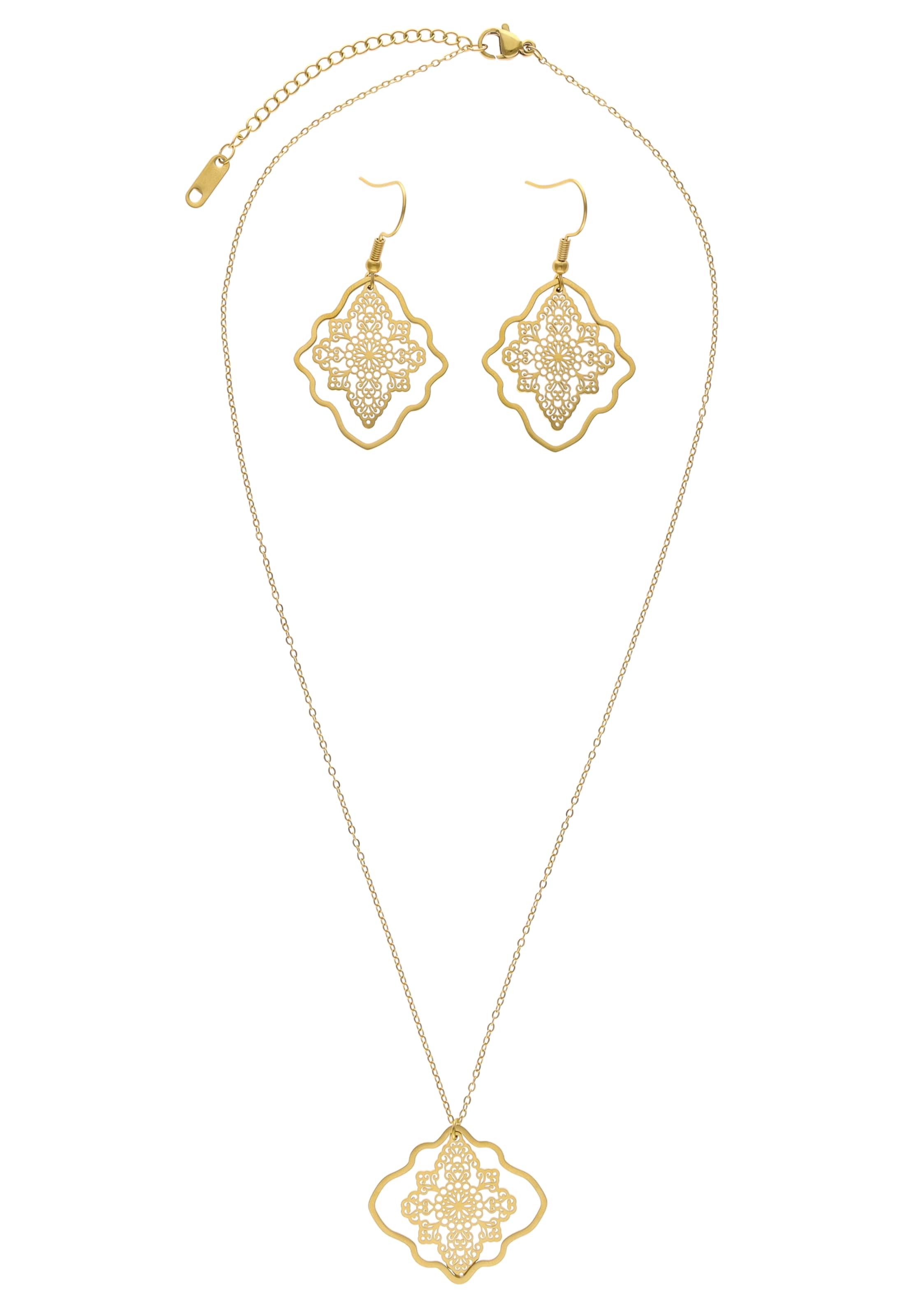 IZIA - Conjunto de joyería en oro: frente