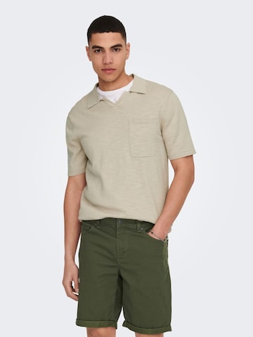 Only & Sons Shirt 'Ace' in Beige: voorkant