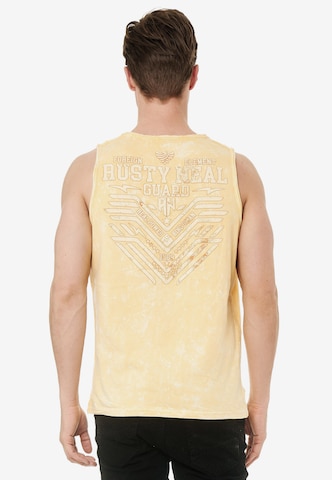 Rusty Neal Cooles Tank Top mit angesagtem Print in Gelb