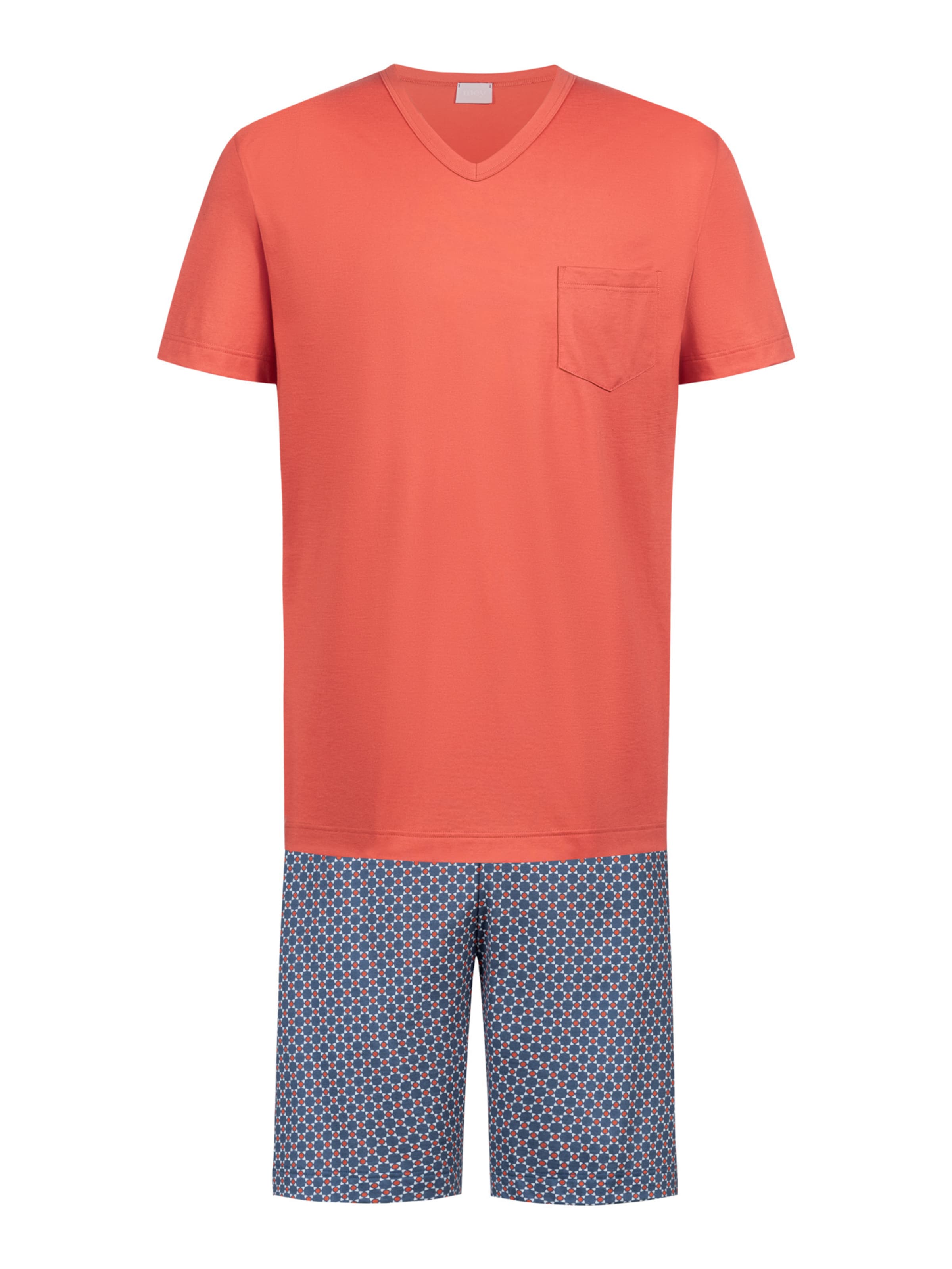 Mey Pyjama 'Tie Geo' in Orange: Vorderseite