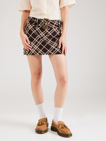 Monki Skirt in Brown: front