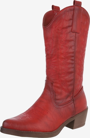 Ital-Design Cowboy Boots in Red: front