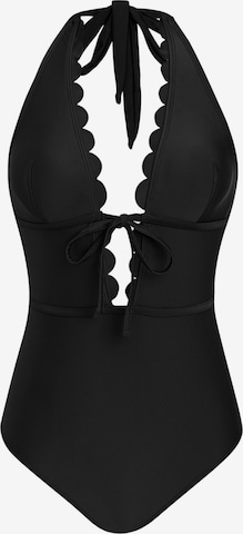 Cupshe Bralette Swimsuit 'Deep V-neck' in Black: front