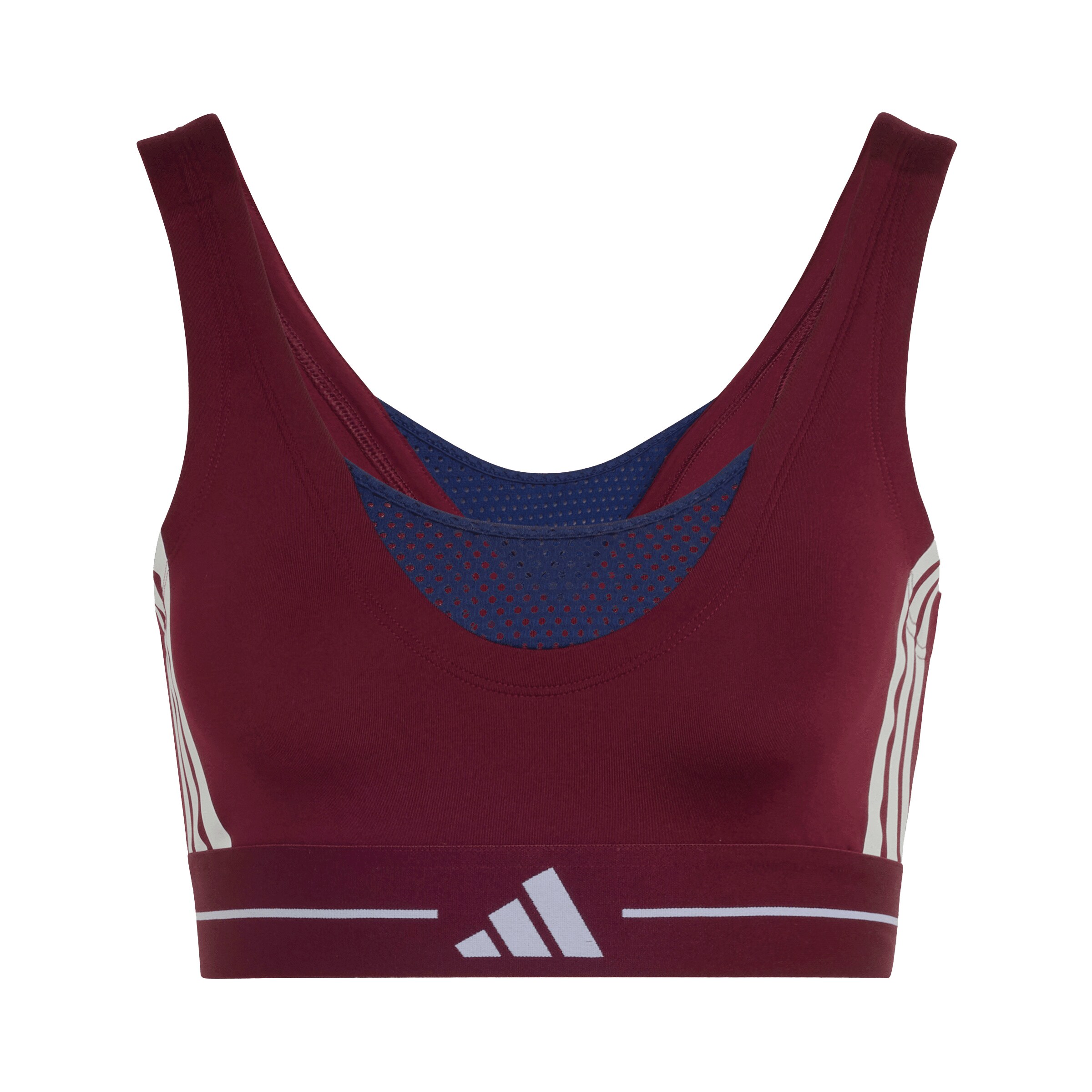 ADIDAS PERFORMANCE Sports Bra 'Hyperglam' in XS in Dark blue / Burgundy / White, Item view
