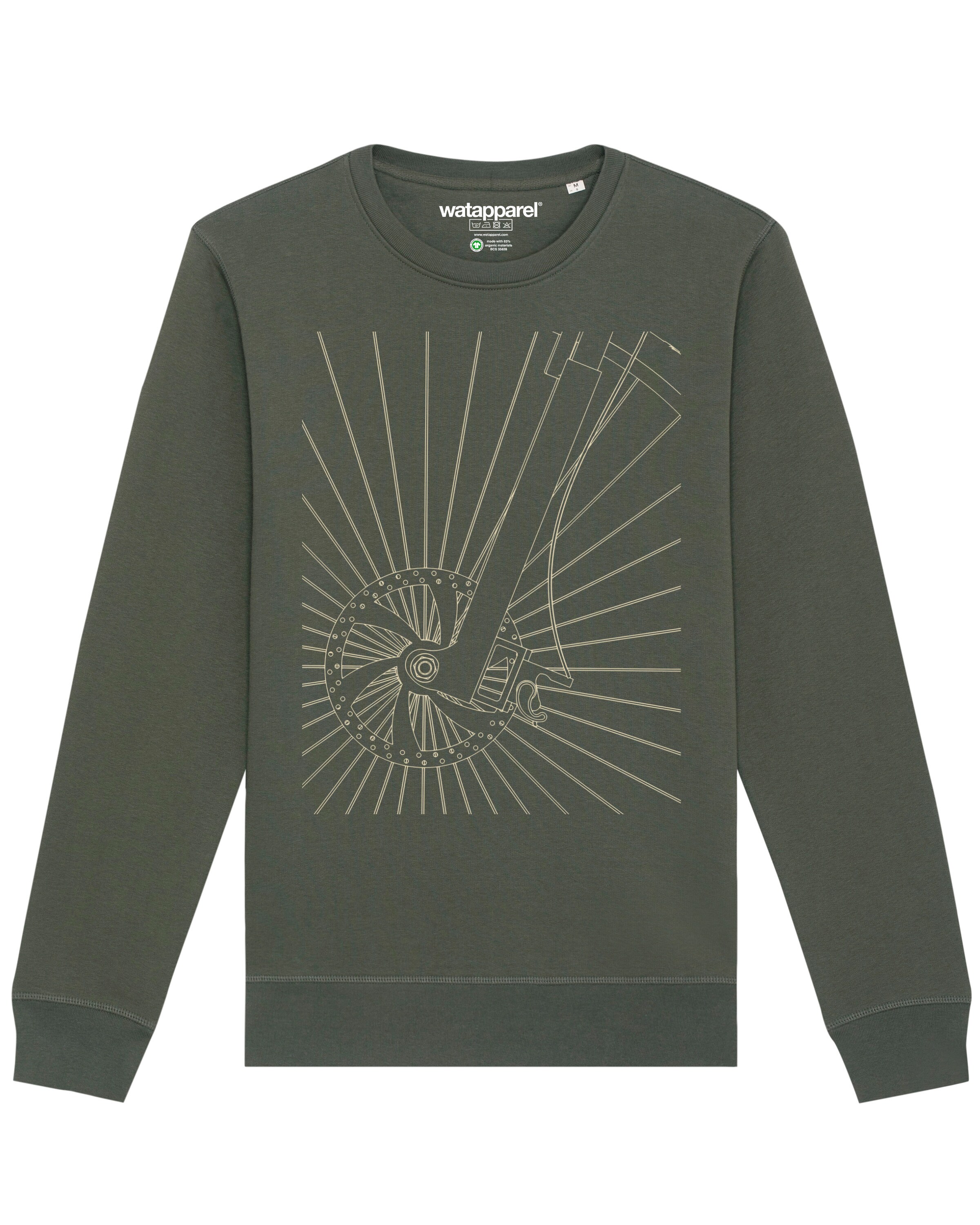 Felpa ' Fahrradspeichen ' di Watapparel in verde: frontale