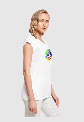 Merchcode T-Shirt 'Peace' in Weiß