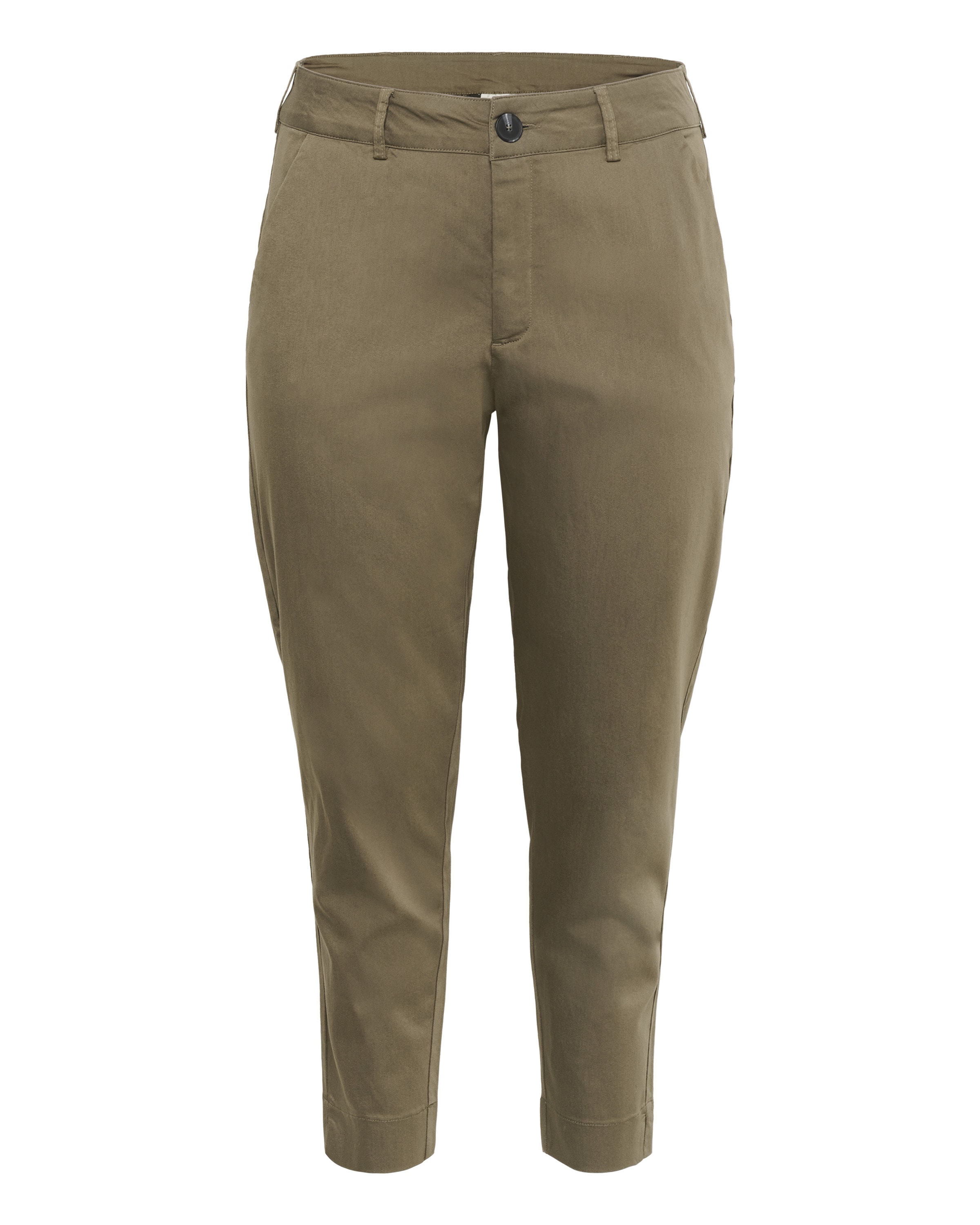 KAFFE CURVE Lærredsbukser 'KCLeana' i grøn: forside