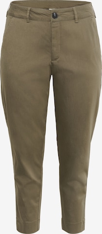 KAFFE CURVE Lærredsbukser 'KCLeana' i grøn: forside