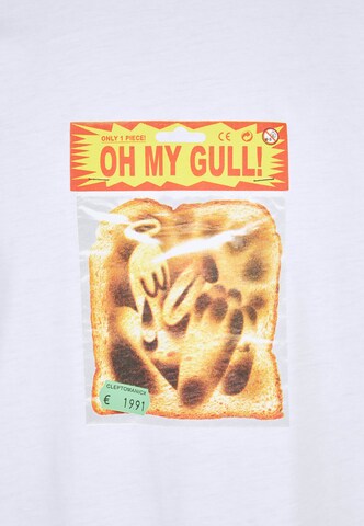 Cleptomanicx Shirt 'Oh my Gull..' in Wit